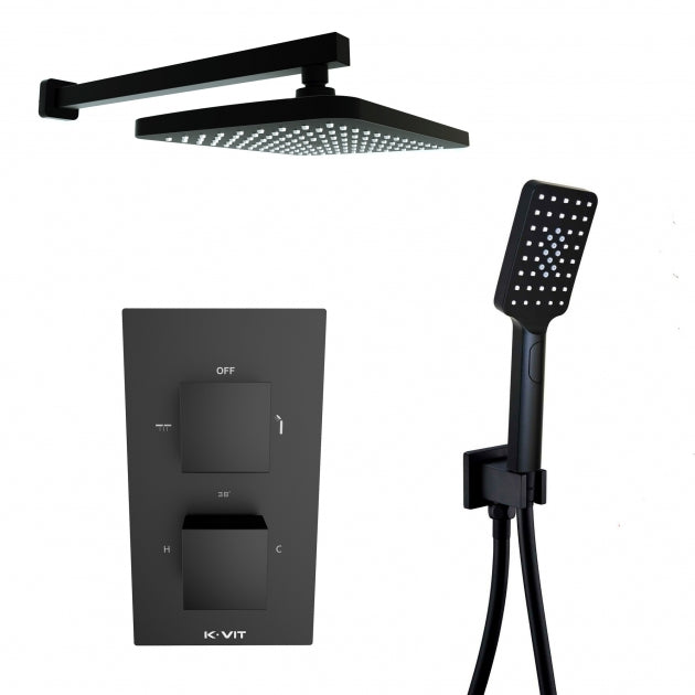 NERO SQUARE CONCEALED SHOWER WITH DRENCHER & HANDSET OPTION5