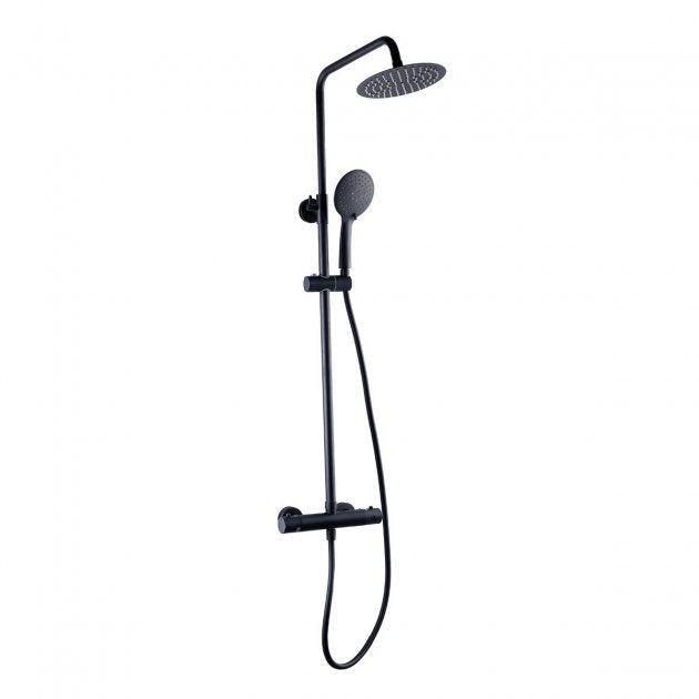 NERO ROUND DUAL BAR SHOWER WITH DRENCHER SHO052NR