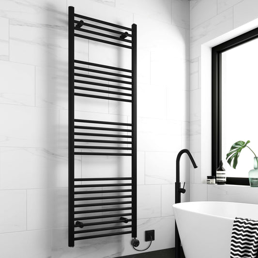 K-RAIL STRAIGHT MATT BLACK TOWEL RAIL