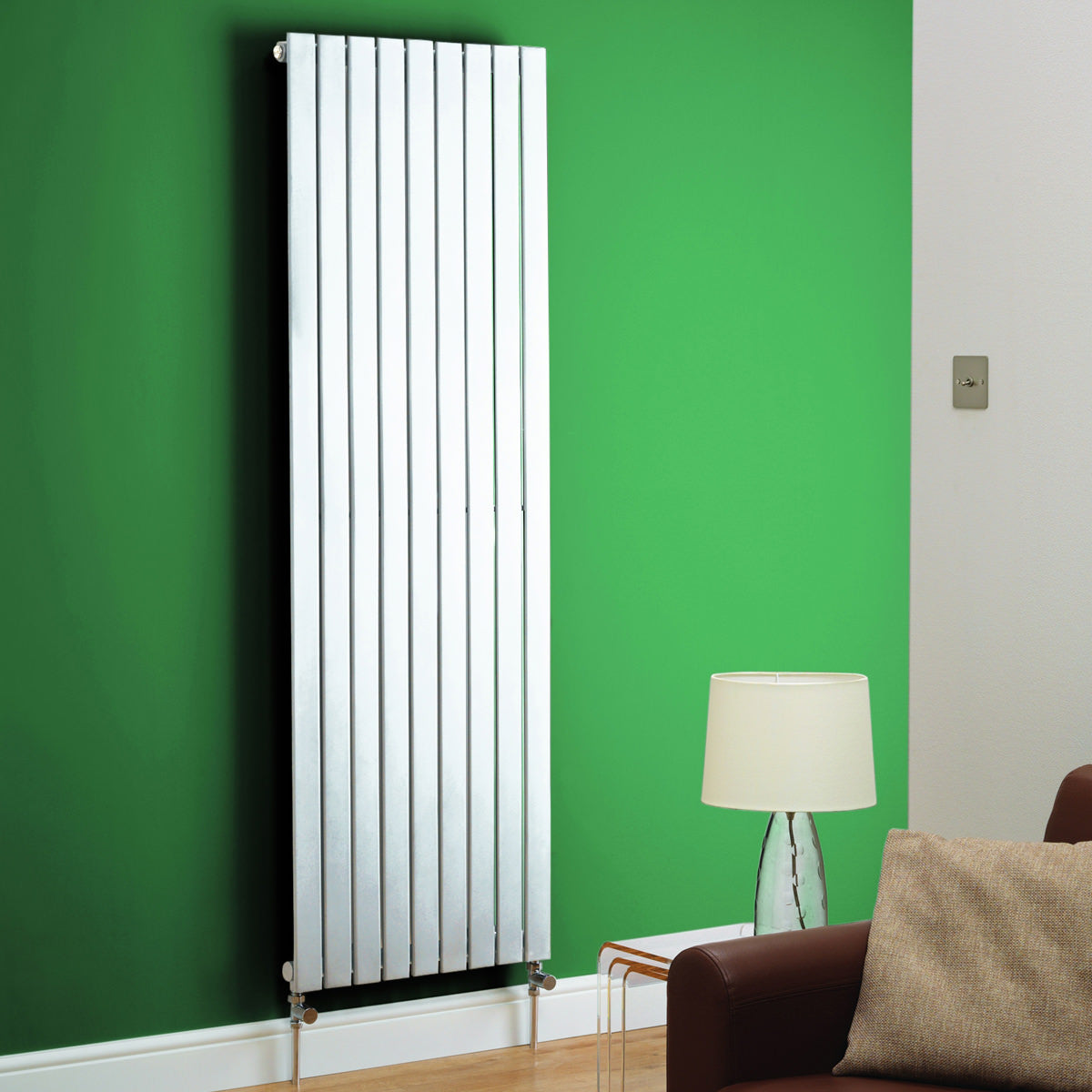 BOSTON WHITE VERTICAL SINGLE PANEL DESIGNER RADIATOR