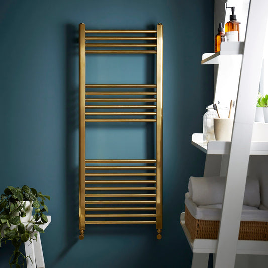 K-RAIL STRAIGHT BRUSHED BRASS TOWEL RAIL