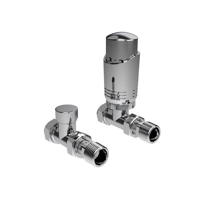 K-DESIGN THERMOSTATIC STRAIGHT TRV & LOCKSHIELD PACK