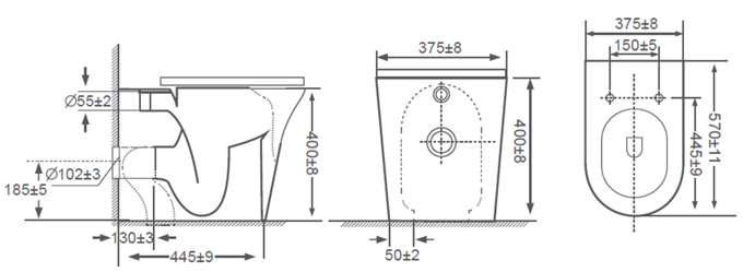 KAMEO BACK TO WALL TOILET