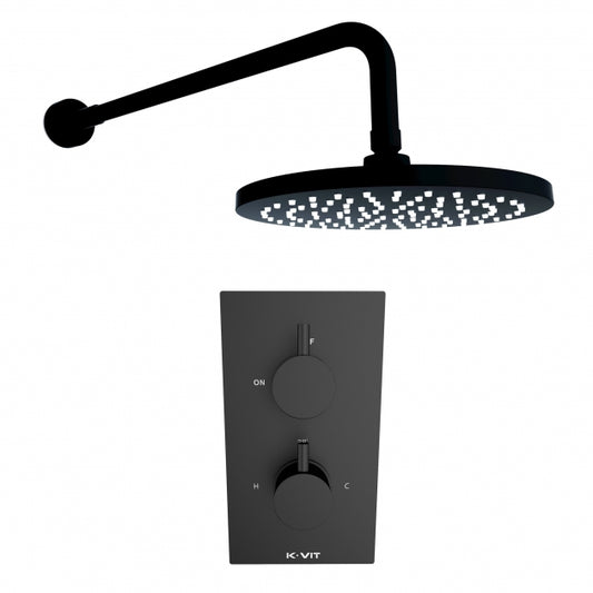 NERO ROUND CONCEALED SHOWER WITH DRENCHER OPTION2