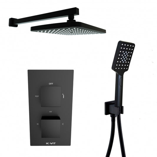 NERO SQUARE CONCEALED SHOWER WITH DRENCHER & HANDSET OPTION5