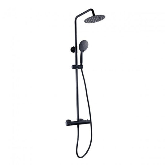 NERO ROUND DUAL BAR SHOWER WITH DRENCHER SHO052NR