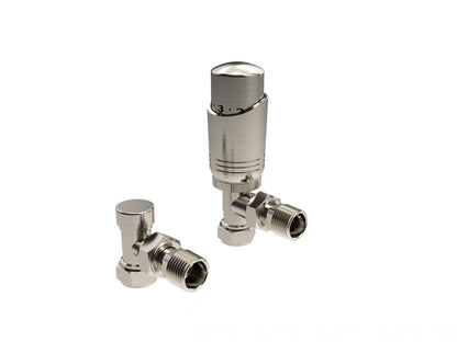 K-DESIGN THERMOSTATIC ANGLED TRV & LOCKSHIELD PACK