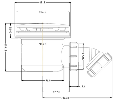 FAST FLOW 90MM SHOWER WASTE