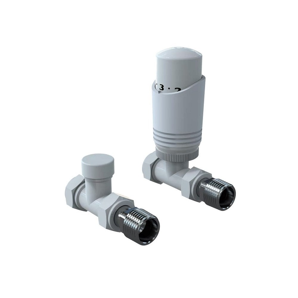 K-DESIGN THERMOSTATIC STRAIGHT TRV & LOCKSHIELD PACK