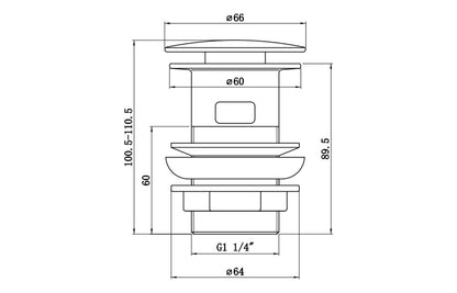 LUXURY 11/4'' BASIN CLICK WASTE