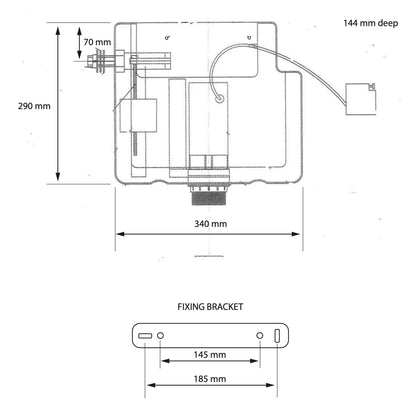 CONCEALED DUAL FLUSH CISTERN